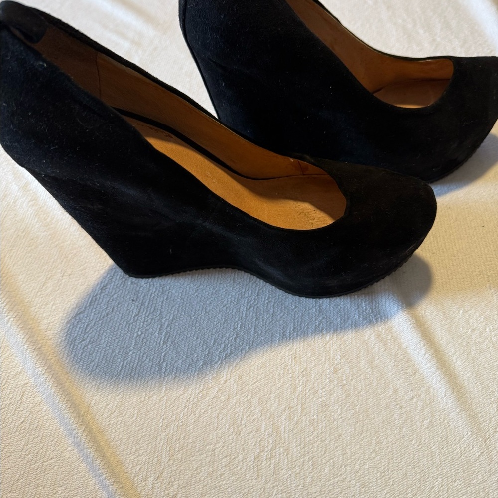 Aldo Classic Black Suede Wedges